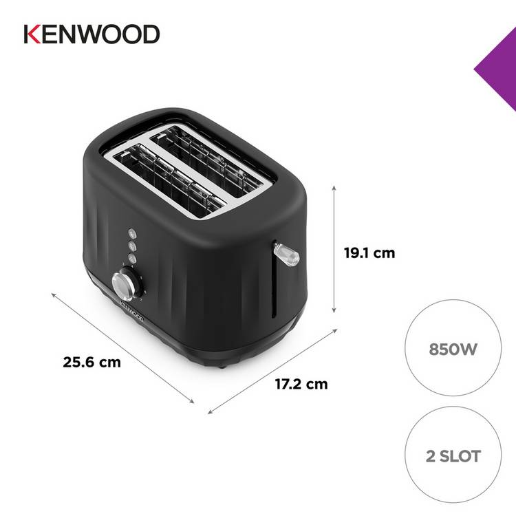 Kenwood Ripple black 2 slice toaster - British product