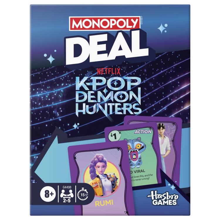 Kpop Demon Hunters Monopoly Deal card game, UK version