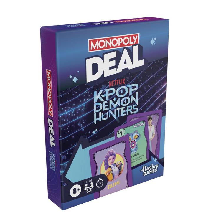 Kpop Demon Hunters Monopoly Deal card game, UK version