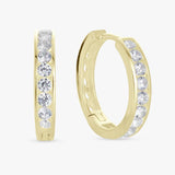 Revere gold plated hoop earrings with cubic zirconia, imported from the UK