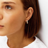 Revere gold plated hoop earrings with cubic zirconia, imported from the UK