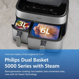 Philips 5000 Series dual basket steam air fryer, imported from the UK