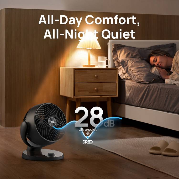 Dreo TurboPoly CF419 Black air circulator desk fan (British brand)
