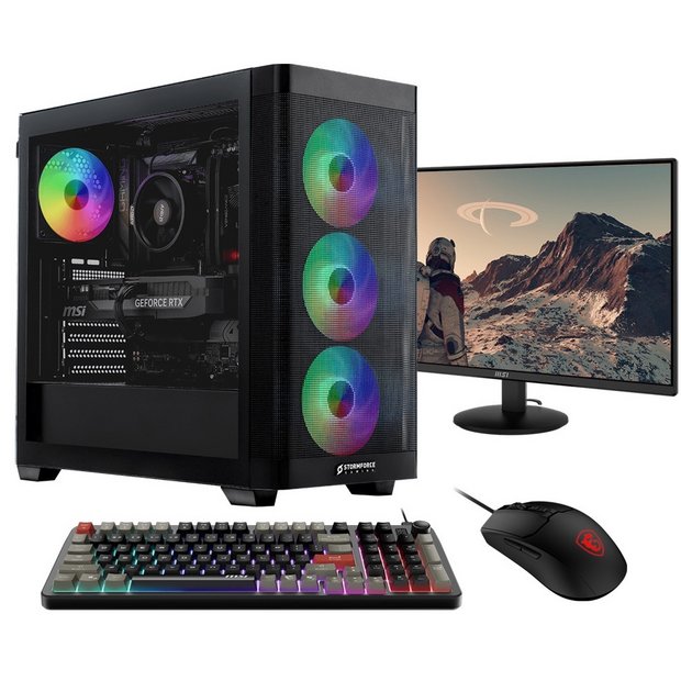 Stormforce Recoil R5 gaming desktop with monitor, imported from the UK