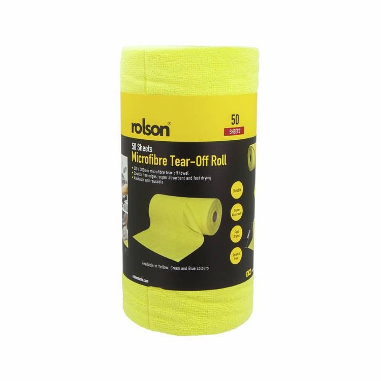 Rolson microfibre tear-off roll 50 sheets (British brand)
