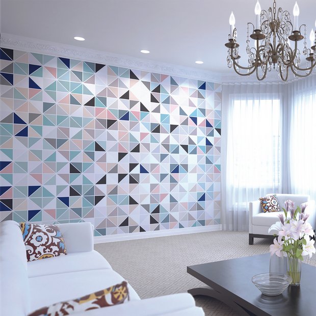 Origin Murals Geometry Blush and Jade wall mural - British product
