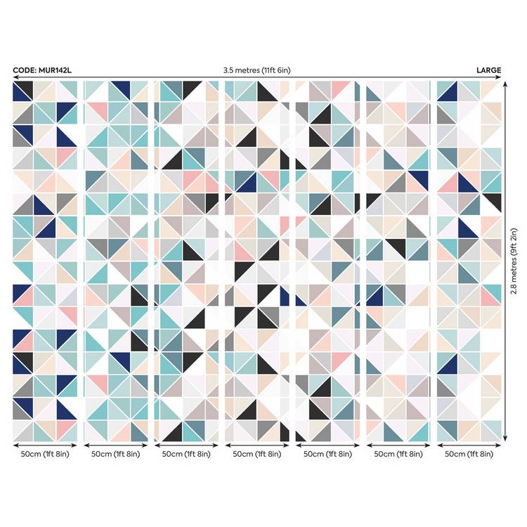 Origin Murals Geometry Blush and Jade wall mural - British product