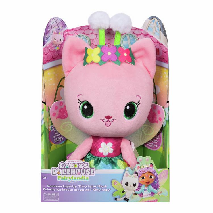 Gabby's Dollhouse Kitty Fairy 14-inch light-up soft toy, imported from the UK
