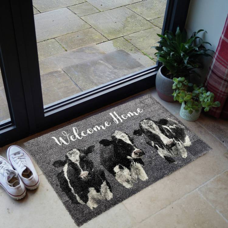 Bree Merryn Welcome Home Cow Grey doormat 50x75cm - British product