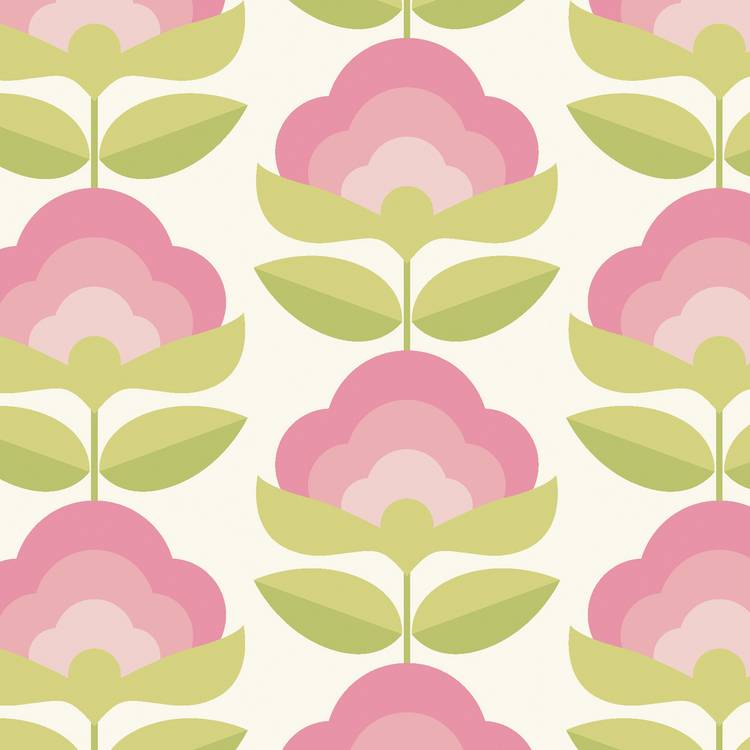 Hoopla Walls retro rose and apple wallpaper, UK version