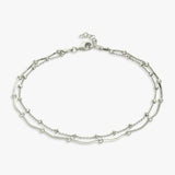 Argos Revere Sterling Silver Double Beaded Chain Anklet- Buy online at McGrocer
