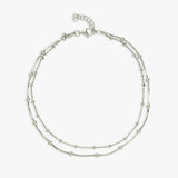 Revere sterling silver double beaded chain anklet 25.5cm, UK version