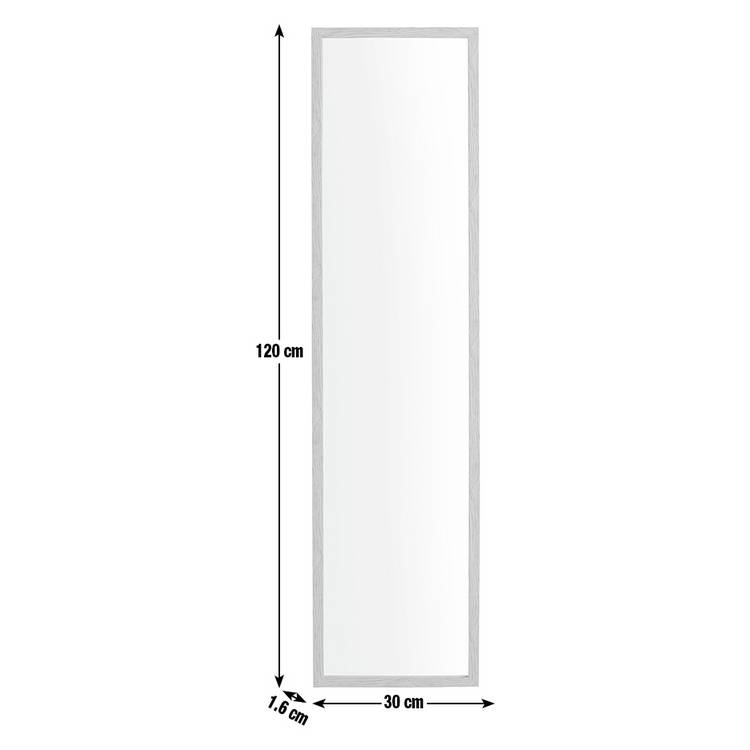 Home Essentials oak-effect wall mirror 120x30cm, UK version