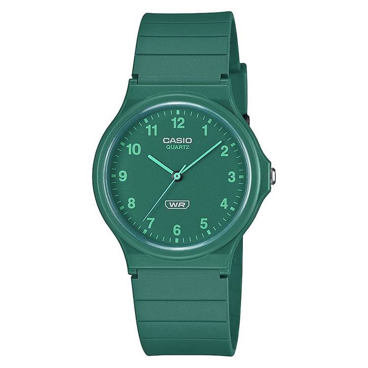 Casio Classic analogue green strap watch, UK version