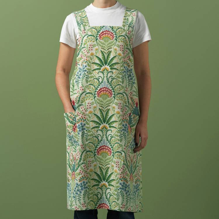 Habitat x Sanderson National Trust green cotton apron, UK version