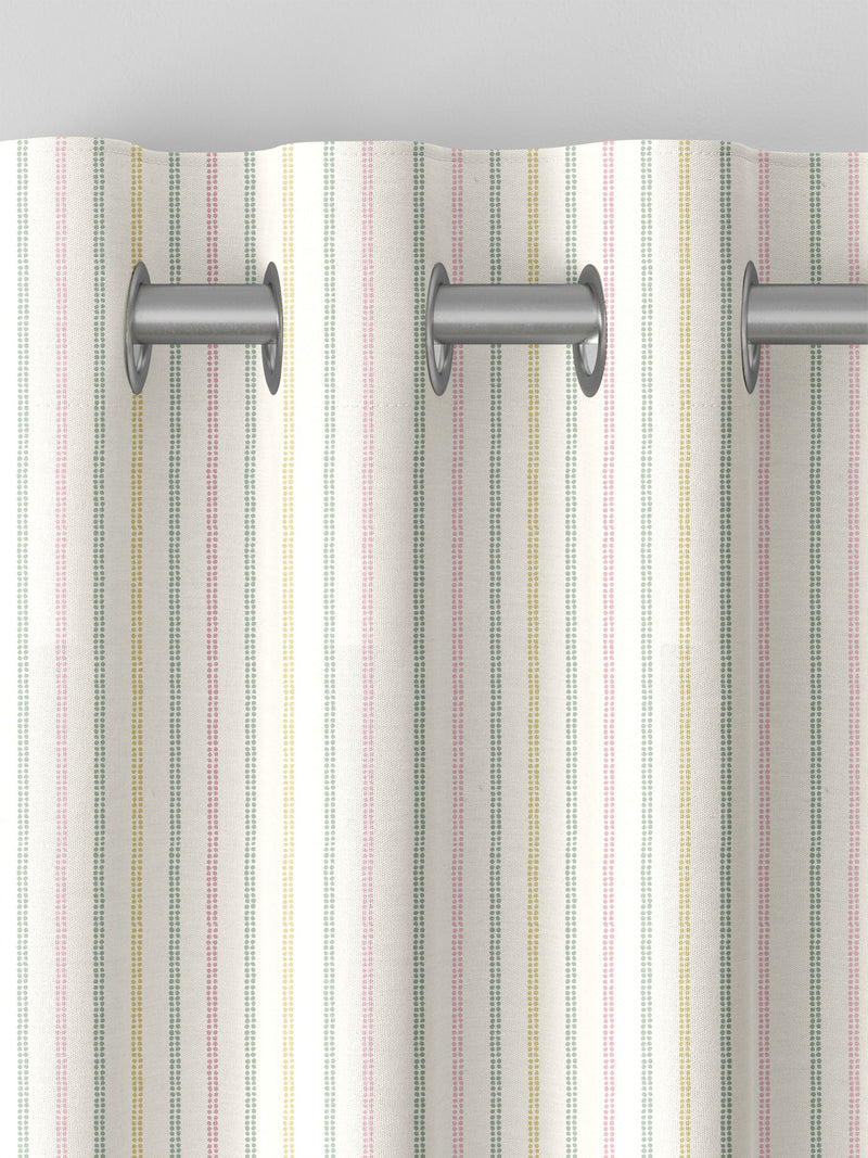 Laura Ashley candy stripe made to measure curtains pale ochre, imported from the UK