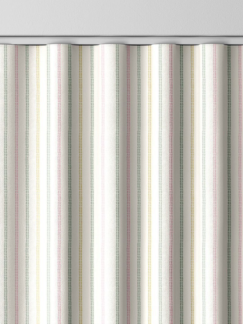Laura Ashley candy stripe made to measure curtains pale ochre, imported from the UK