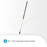 Gardena combisystem lawn levelling rake with telescopic handle, imported from the UK
