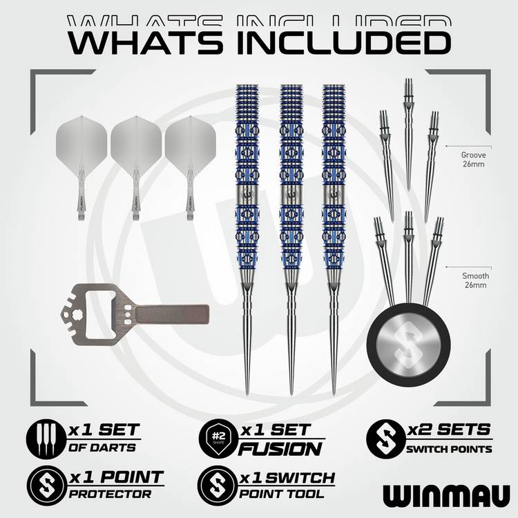 Winmau Lunaris Switchpoint 25g tungsten darts, UK version