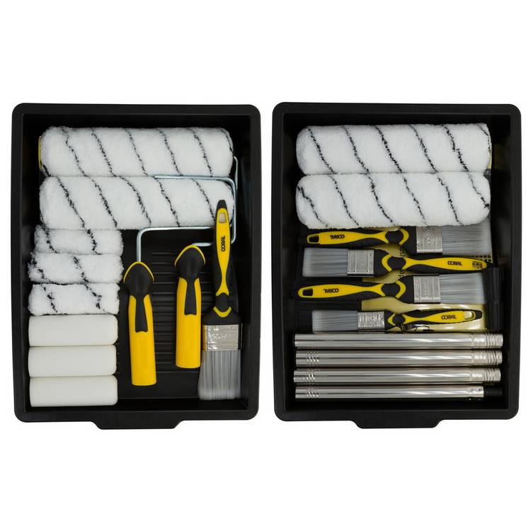 Coral 22 piece paint brushes and rollers set - (British brand)