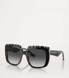 Dolce&Gabbana acetate square sunglasses with zebra tortoiseshell finish, imported from the UK