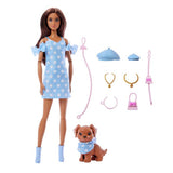 Argos Barbie Twinning Looks Polka Dot Fashion Doll and Pet Dog Set 32cm- Buy online at McGrocer