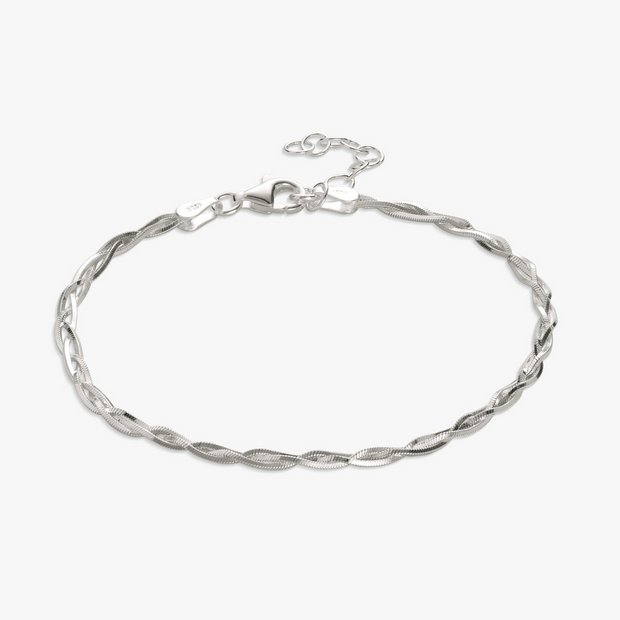 Revere sterling silver braided bracelet 20cm (British brand)