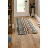 My Mat runner rug Candy Multi Green Zigzag 67x150cm, imported from the UK