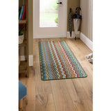 My Mat runner rug Candy Multi Green Zigzag 67x150cm, imported from the UK