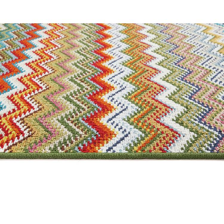 My Mat runner rug Candy Multi Green Zigzag 67x150cm, imported from the UK