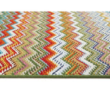 My Mat runner rug Candy Multi Green Zigzag 67x150cm, imported from the UK