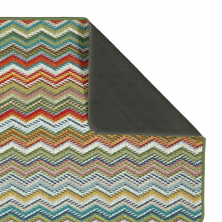 My Mat runner rug Candy Multi Green Zigzag 67x150cm, imported from the UK