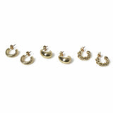 Freedom gold-tone hoop earrings medium 3 pack (British brand)