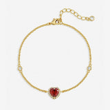 Jon Richard gold plated red heart drop bracelet, UK version