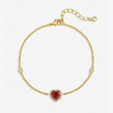 Argos Jon Richard Gold Plated Red Heart Drop Bracelet 18cm- Buy online at McGrocer