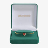 Jon Richard gold plated red heart drop bracelet, UK version