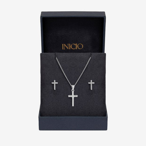 Inicio cross set in silver plating, imported from the UK