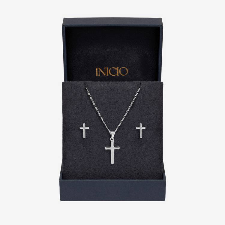 Inicio cross set in silver plating, imported from the UK