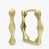 Revere gold-plated silver bamboo huggies earrings 16.7mm - British product