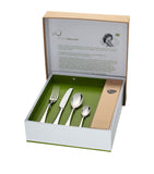 Studio William black satin 24-piece cutlery set with teardrop handles (British brand)