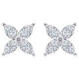 Costco diamond flower stud earrings round brilliant cut 0.90ctw 14ct white gold, UK version