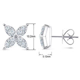 Costco diamond flower stud earrings round brilliant cut 0.90ctw 14ct white gold, UK version