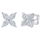 Costco diamond flower stud earrings round brilliant cut 0.90ctw 14ct white gold, UK version