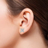 Costco diamond flower stud earrings round brilliant cut 0.90ctw 14ct white gold, UK version
