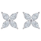 Costco diamond flower stud earrings round brilliant cut 0.90ctw 14ct white gold, UK version