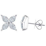 Costco diamond flower stud earrings round brilliant cut 0.90ctw 14ct white gold, UK version