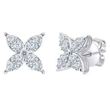 Costco diamond flower stud earrings round brilliant cut 0.90ctw 14ct white gold, UK version