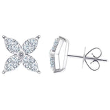 Costco diamond flower stud earrings round brilliant cut 0.90ctw 14ct white gold, UK version