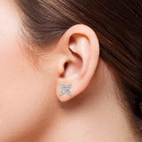 Costco diamond flower stud earrings round brilliant cut 0.90ctw 14ct white gold, UK version