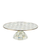MacKenzie-Childs Sterling Check pedestal platter, imported from the UK